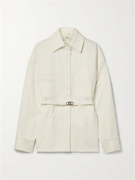 fendi white denim jacket